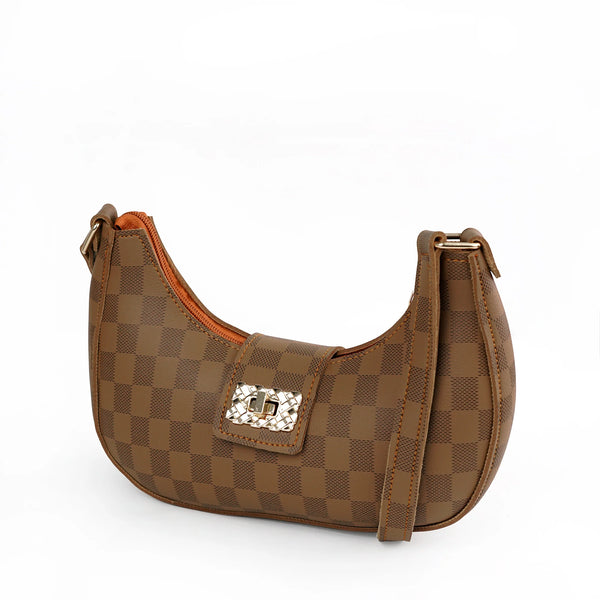 MIDNIGHT CHEKERED BROWN BAG