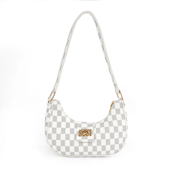 MIDNIGHT CHEKERED WHITE BAG