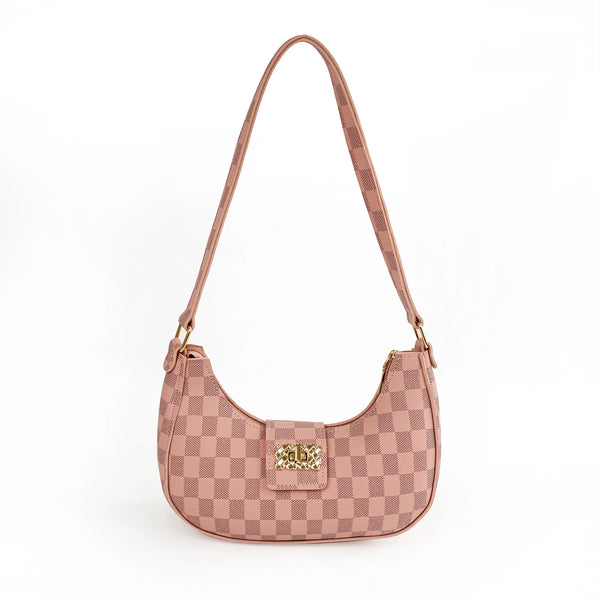 MIDNIGHT CHEKERED PINK BAG